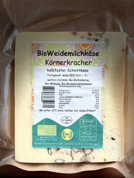 Bio-Weidemilchk&auml;se K&ouml;rnerkracher verpackt